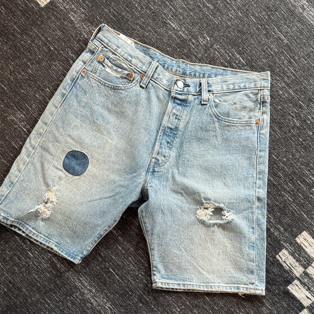 Levi's 501 Button Fly Distressed Shorts